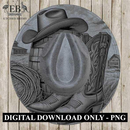 Cowboy Boots 3 Hat Engraving, Western Brim PNG Template, Digital Laser Design Wide Brim Faux Suede Hat, Boho,Laser Hat Burning File EB137