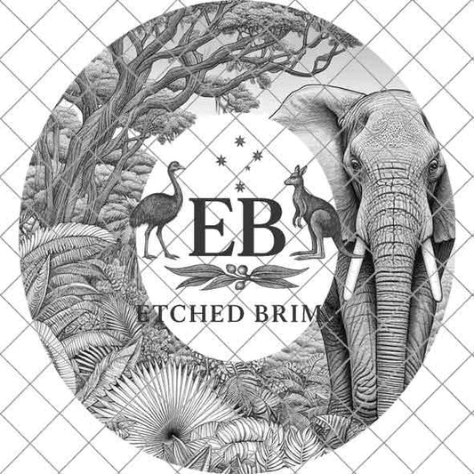 Elephant 6, Hat Burning Design, Digital Download PNG & PDF, Hat Burning Templates, Laser Engraving Design, Hat Burning Stencils, EB497