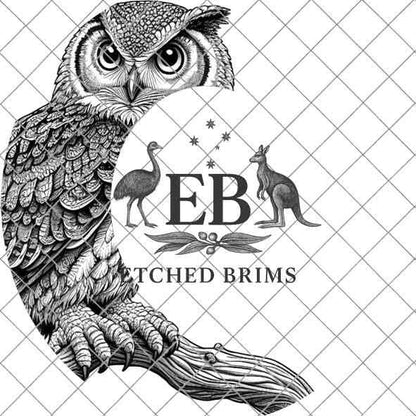 Owl Half Hat Burning Design, Hat Engraving Template, Laser Hat Design, Wide Brim Hat, Stencil for Hat Burning SVG, and PNG, EB585