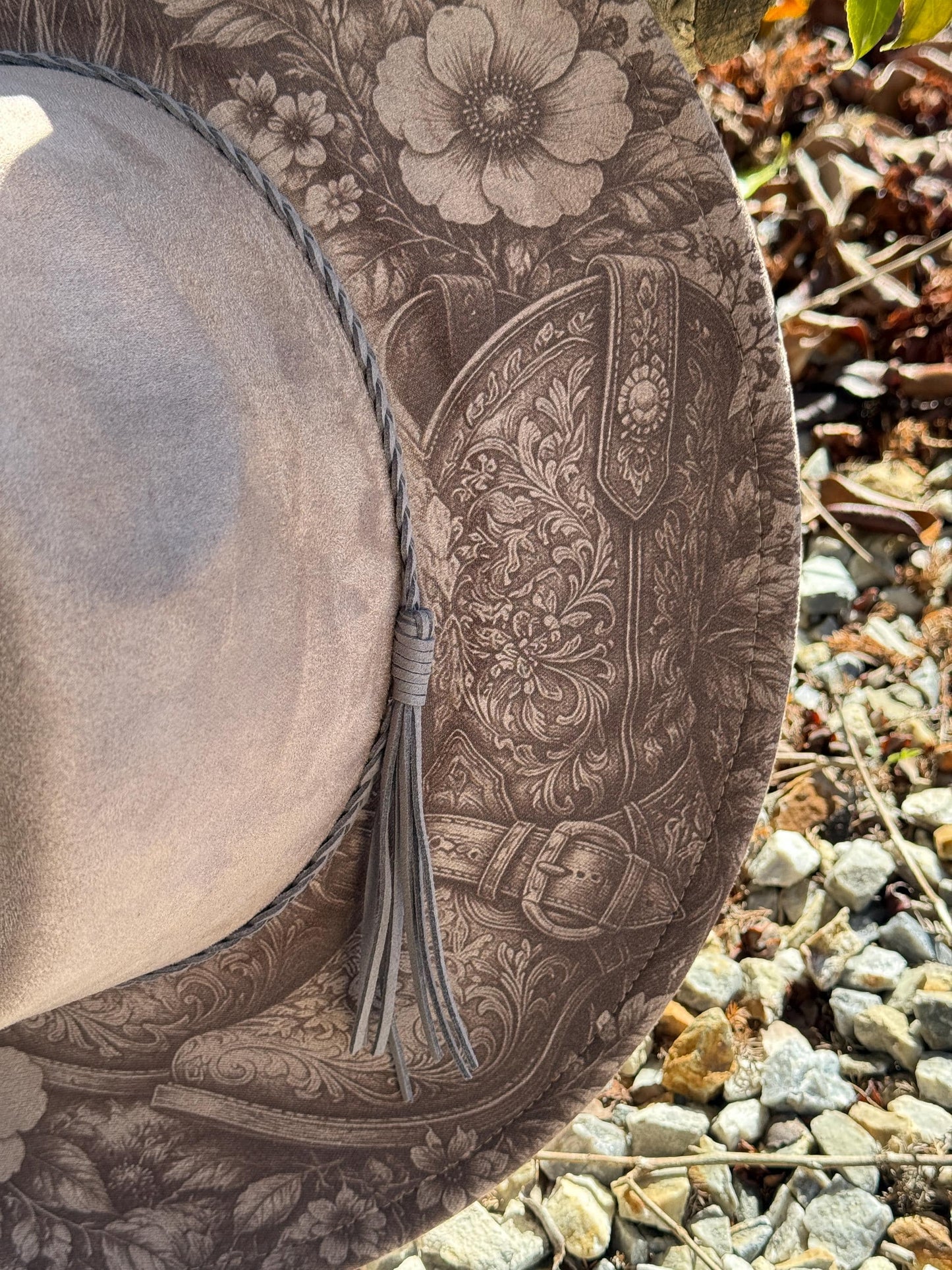 Horse and Western Boots Laser Engraved Hat – Rustic Western Brim | Cowboy Cowgirl Fedora