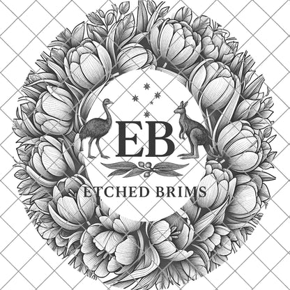 Tulip Flowers 1 Hat File, Laser Hat Burning Design, Digital Download PNG, Hat Burning Template, Hat Laser Engraving Design, Hat File EB637