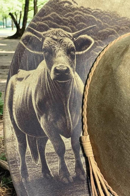 The Drovers Mate – Laser Engraved Cattle Dog Brim Hat, Wide Brim Hat, Vegan Suede Fedora Hat, Laser Engraved, Cowboy Hat, Burned Fedora