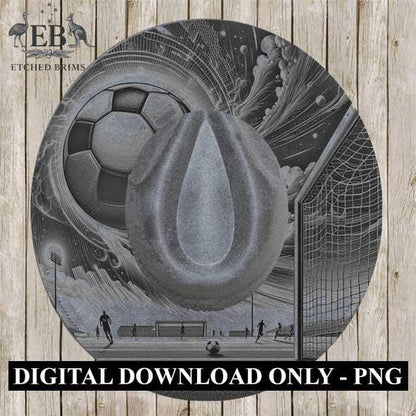 Hat Burning Design, Soccer Ball, Sports Hat File, Digital Download PNG, Hat Burning Template, Hat Laser Engraving Design, Hat File EB420