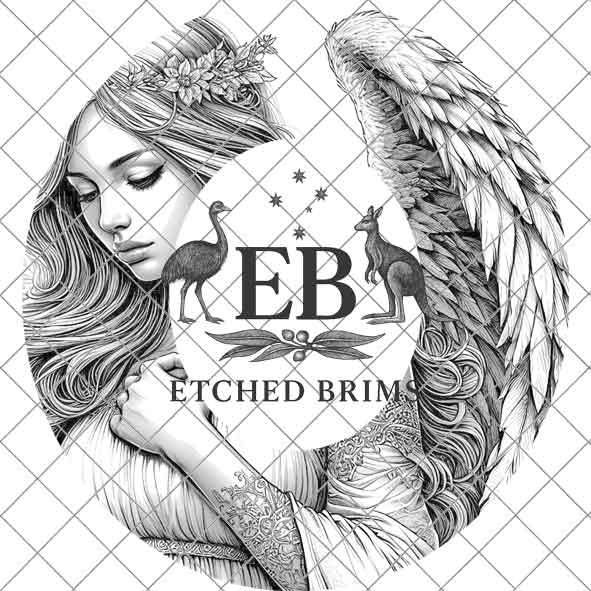 Angel Wings 2, Laser Hat Burning Design, Digital Download PNG, Hat Burning Template, Hat Laser Engraving Design Wide Brim Hat File EB72