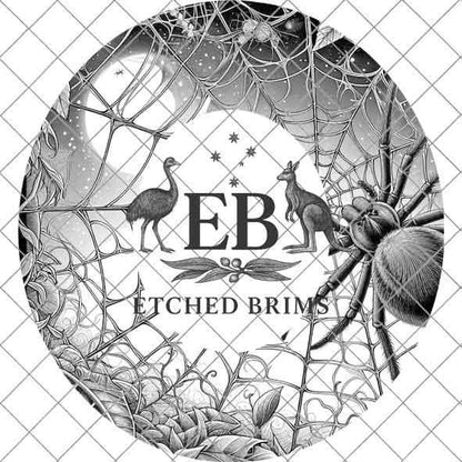 Halloween Hat Template, Spider Web Hat Burning Design, Spooky Season, PNG, Hat Burning Stencil, Hat Burning Design, Engraving Pattern, EB459