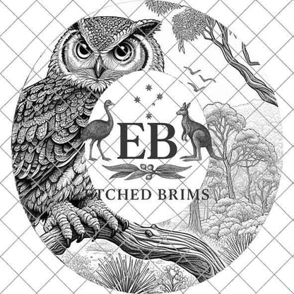 Owl Laser Hat Burning Design, Digital Download PNG, Hat Burning Template, Hat Laser Engraving Design, Wide Brim Hat Laser File, EB01