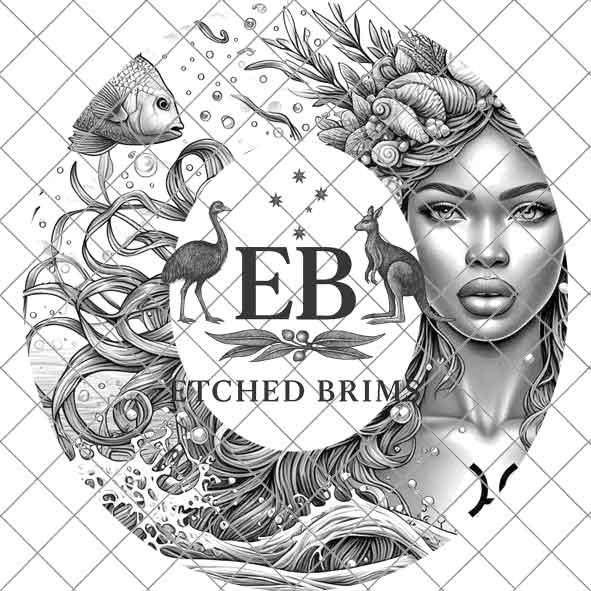 Pisces Zodiac Hat Design PNG, Laser Engraving File, Western Boho Digital Download, Hat Engraving Design, Western Hat File, EB550