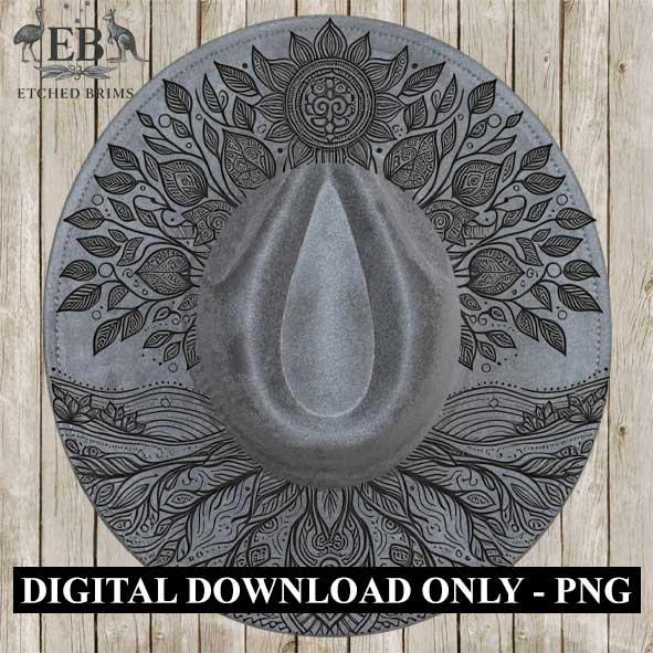 Tree of Life #6, Laser Hat Burning Design, Digital Download PNG, Hat Burning Template, Hat Laser Engraving Design, Wide Brim Hat File, EB49
