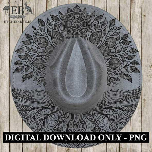 Tree of Life #6, Laser Hat Burning Design, Digital Download PNG, Hat Burning Template, Hat Laser Engraving Design, Wide Brim Hat File, EB49