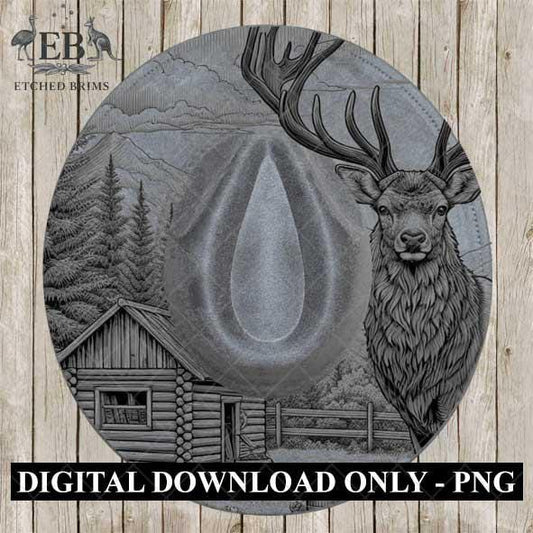 Hat Burning Design, Deer 1, Hat Burning Stencil, Hat Burning Template, Hat Laser Engraving Design, PNG & PDF File, Hunting, Hat File EB455