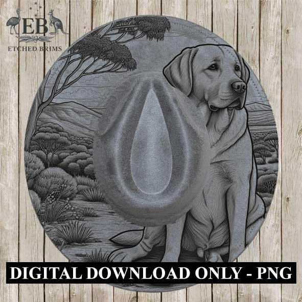 Hat Burning Design, Labrador Dog, Hat Engraving Template, PNG File, Laser Burning Hat, Cowboy Hat, Hat Burning Stencil, Printable PDF, EB390