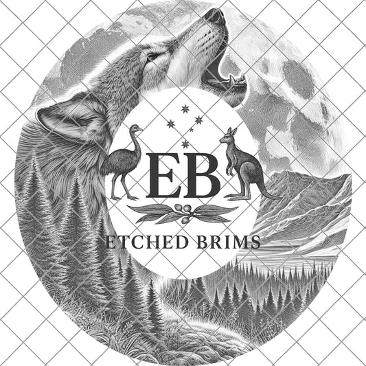 Wolf, Burned Hat Templates, Wide Brim Hat Pattern, Pyrography Hat Design, PNG File, Hat Burning Design, EB804