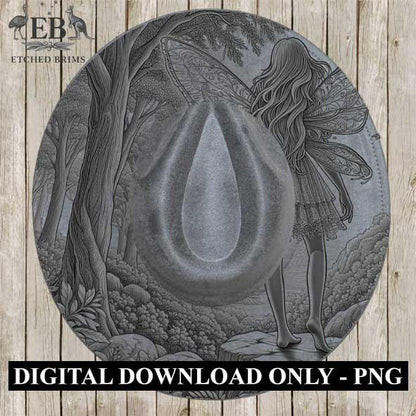 Fairy 3 Laser Hat Burning Design, Digital Download PNG, Hat Burning Template, Hat Laser Engraving Design, Wide Brim Hat Laser File EB87