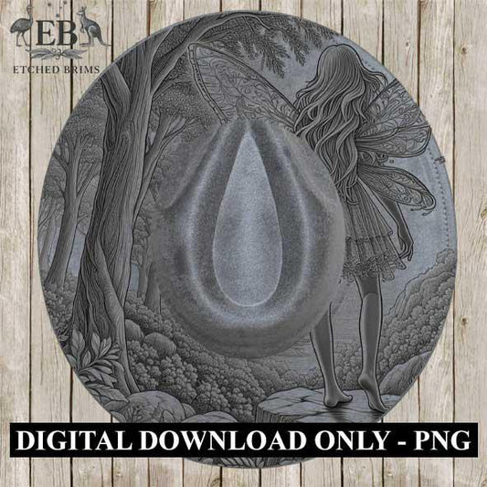Fairy 3 Laser Hat Burning Design, Digital Download PNG, Hat Burning Template, Hat Laser Engraving Design, Wide Brim Hat Laser File EB87