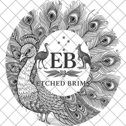 Peacock 7 Hat File, Hat Burning Design, Digital Download PNG, Hat Burning Template, Hat Laser Engraving Design, Bird Design, Hat File EB337