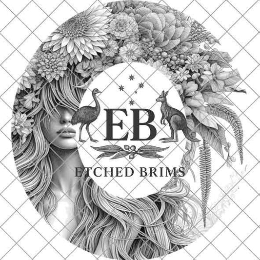 Girl & Flowers 1 Hat File, Hat Burning Design, Digital Download PNG, Hat Burning Template, Hat Laser Engraving Design, Hat File EB292