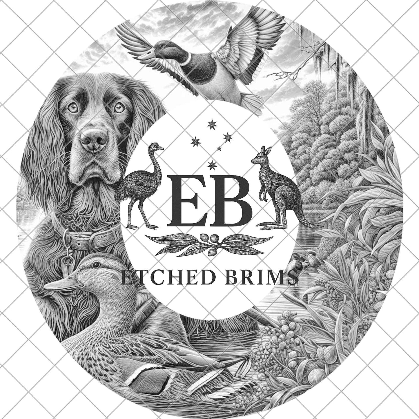 Hat Burning Design, Boykin Spaniel Dog, Duck Hunting, Laser Engraving Template, PNG, Digital File for Burning Hats, EB969
