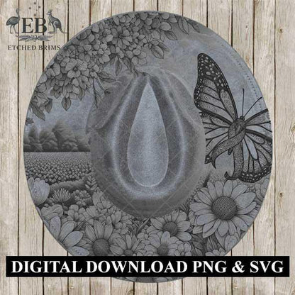 Breast Cancer Awareness 3, Hat Burning Template, Laser Hat Burning Designs, Digital Download PNG & PDF Files, Printable Template, EB487