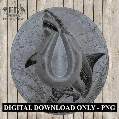Shark Fish 4 Hat File, Hat Burning Design, Digital Download PNG, Hat Burning Template, Hat Laser Engraving Design, Ocean, Hat File EB446