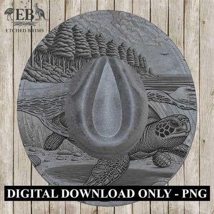 Turtle 1 Hat File, Hat Burning Design, Digital Download PNG, Hat Burning Template, Hat Laser Engraving Design, Turtle Design, Hat File EB343