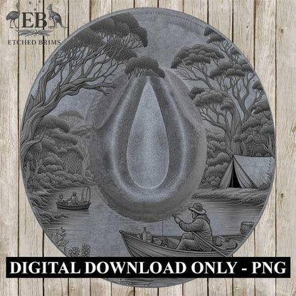 Camping Fishing 6 Hat File, Laser Hat Burning Design, Digital Download PNG, Hat Burning Template, Hat Laser Engraving Design, Hat File EB100