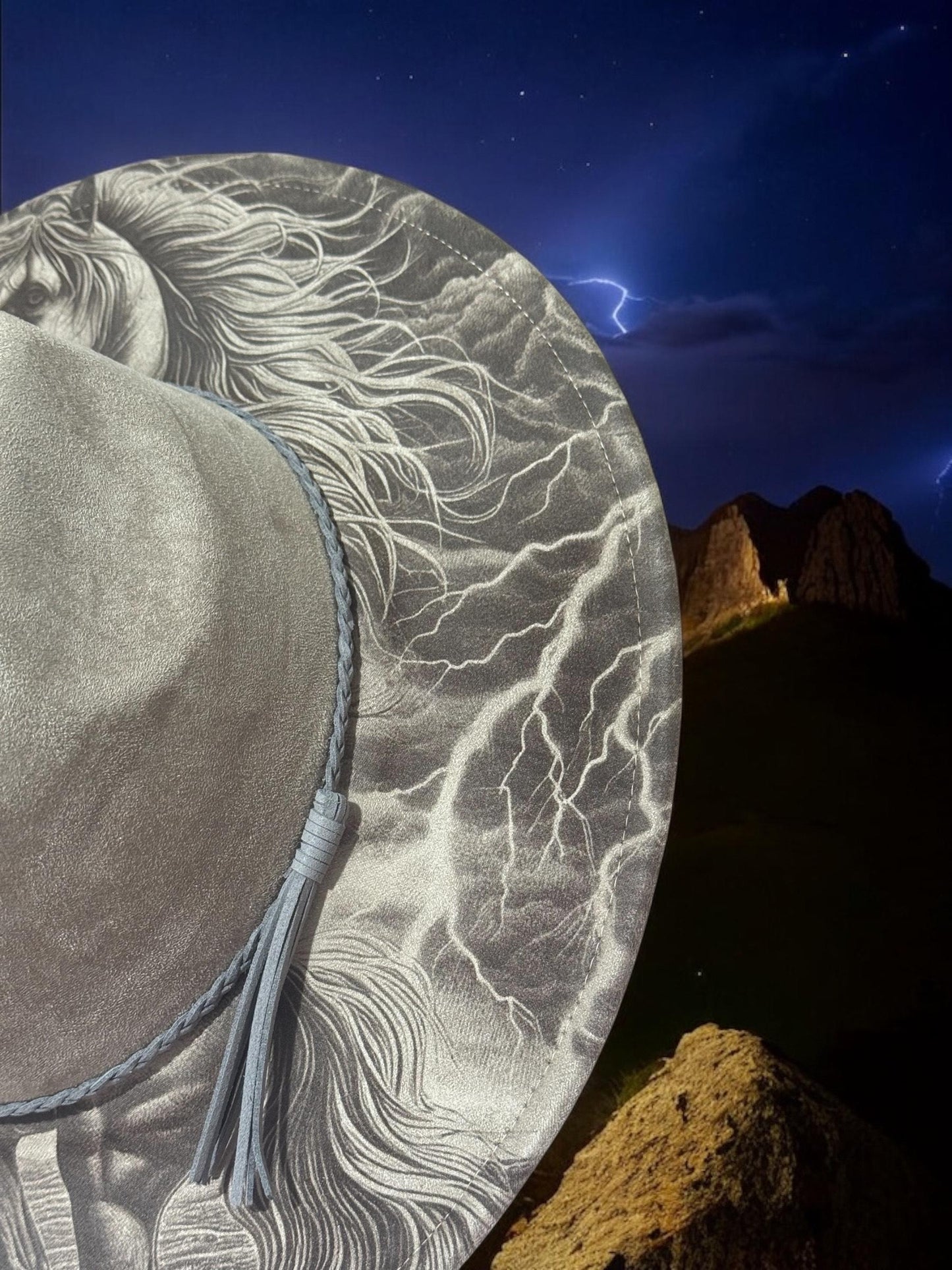 Wild Horse Storm Hat Burning Design, Western Laser Engraving Template for Wide Brim Fedora, EB949