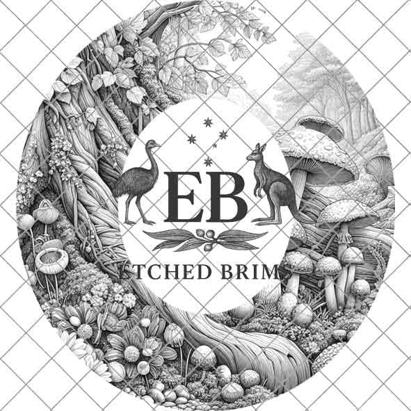 Fairy Garden 2, Laser Burning Design, Digital Download PNG, Hat Burning Template, Hat Laser Engraving Design, Wide Brim Hat Laser File EB161