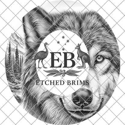 Wolf Hat Engraving Template, Wide Brim Hat Pattern, Templates Hat Burning Design, PNG, EB800