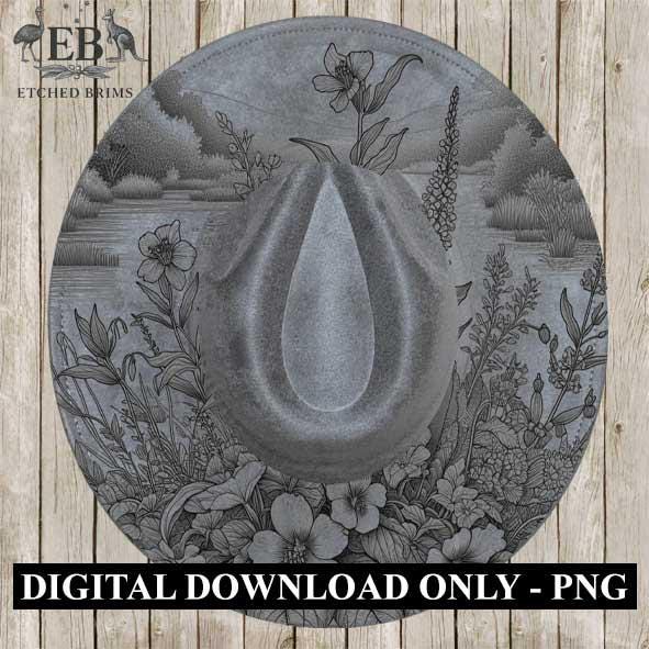 Wildflowers 1 Hat File, Laser Hat Burning Design, Digital Download PNG, Hat Burning Template, Hat Laser Engraving Design, Hat File EB79
