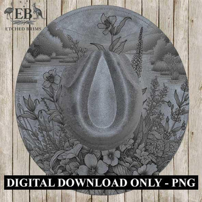 Wildflowers 1 Hat File, Laser Hat Burning Design, Digital Download PNG, Hat Burning Template, Hat Laser Engraving Design, Hat File EB79