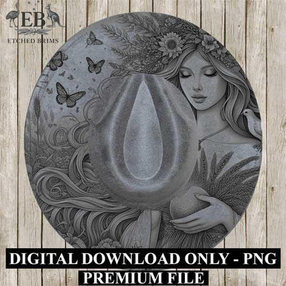 Virgo Zodiac Hat Design PNG, Laser Engraving File, Western Boho Digital Download, Hat Engraving Design, Western Hat File, EB313