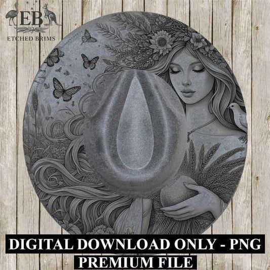 Virgo Zodiac Hat Design PNG, Laser Engraving File, Western Boho Digital Download, Hat Engraving Design, Western Hat File, EB313