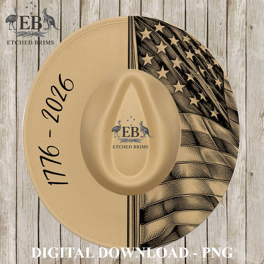 American Semiquincentennial 250th, Hat Burning Design, Hand Burning Stencil, PDF, PNG, Hat Engraving Template, Laser Design, EB1247
