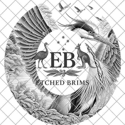 Heron 12 Hat File, Hat Burning Design, Digital Download PNG, Hat Burning Template, Hat Laser Engraving Design, Bird Design, Hat File EB321