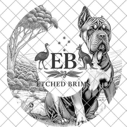 Cane Corso Dog Hat Engraving Template, PNG for Laser Hat Burning, Western Brim Design, Farm Dog Outline, Digital Download for Burning, EB422