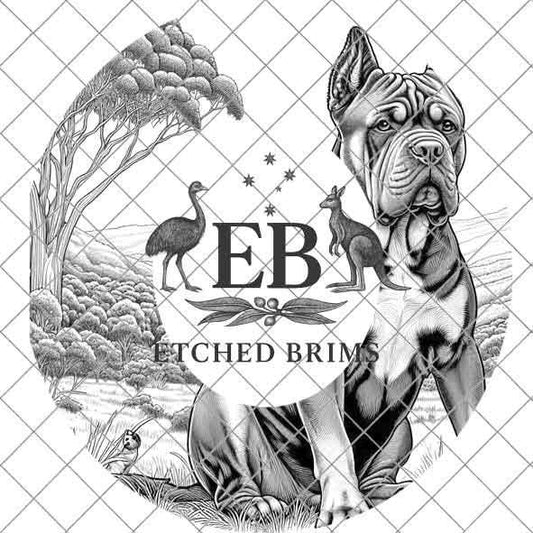 Cane Corso Dog Hat Engraving Template, PNG for Laser Hat Burning, Western Brim Design, Farm Dog Outline, Digital Download for Burning, EB422