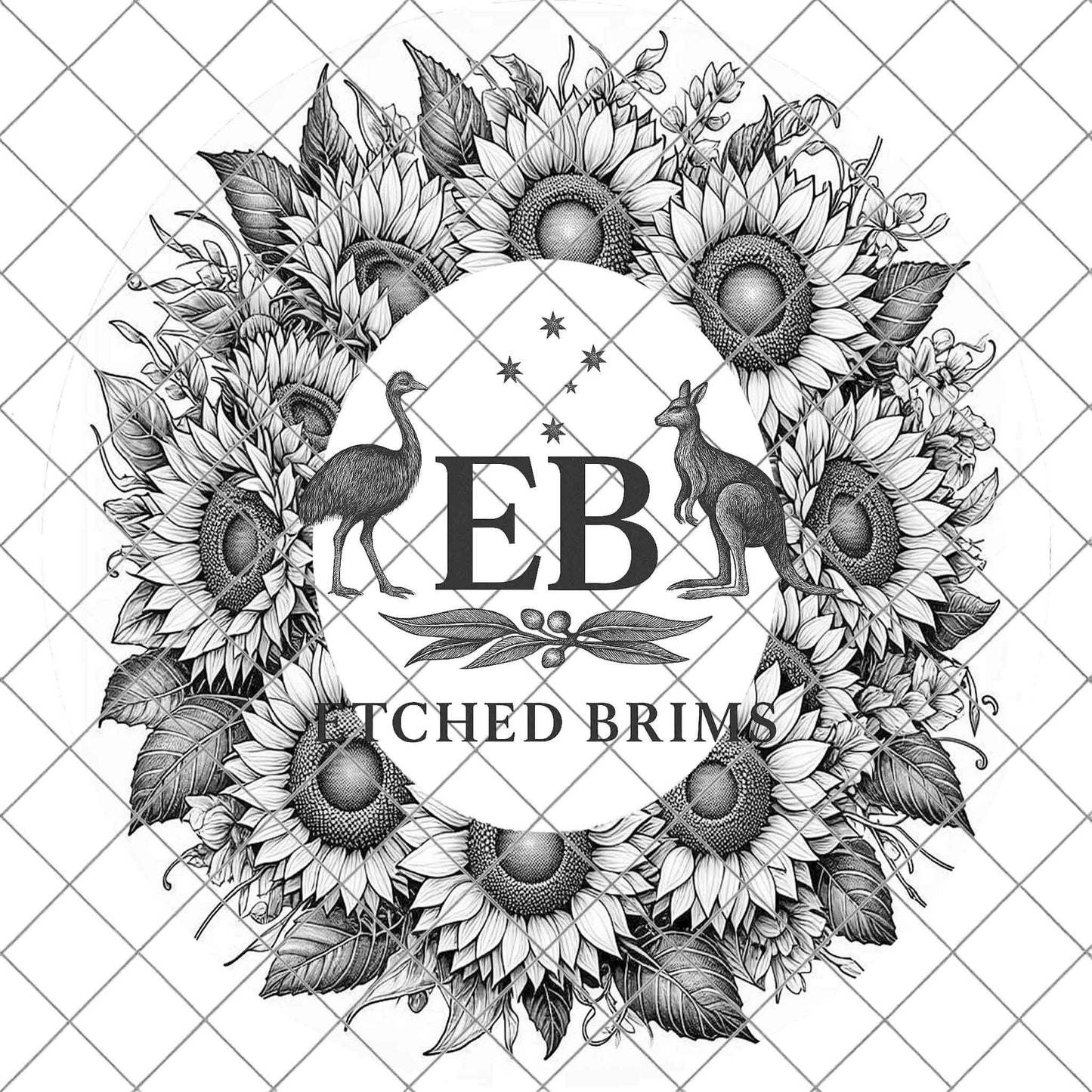 Sunflower Hat Burning Design, Laser Engraving Template for Wide Brim Fedora Hats, EB697