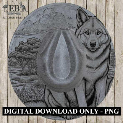 Dingo Laser Hat Burning Design, Digital Download PNG, Hat Burning Template, Hat Laser Engraving Design, Wide Brim Hat Laser File, EB30