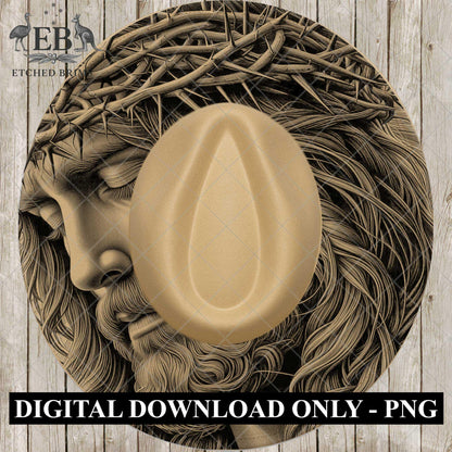 Jesus Crown of Thorns, Hat Burning Design, Christian Wide Brim Hat Design, Laser Engraving Brim Template PNG, EB688