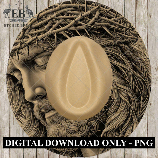 Jesus Crown of Thorns, Hat Burning Design, Christian Wide Brim Hat Design, Laser Engraving Brim Template PNG, EB688