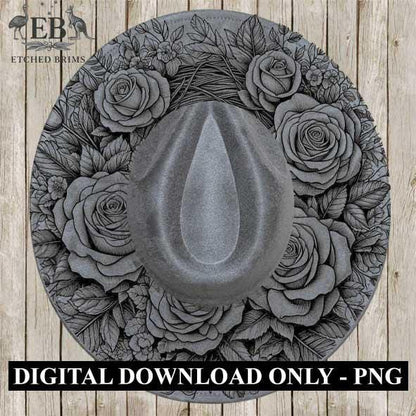 Roses Flowers Hat File, Laser Hat Burning Design, Digital Download PNG, Hat Burning Template, Hat Laser Engraving Design, Hat File EB44