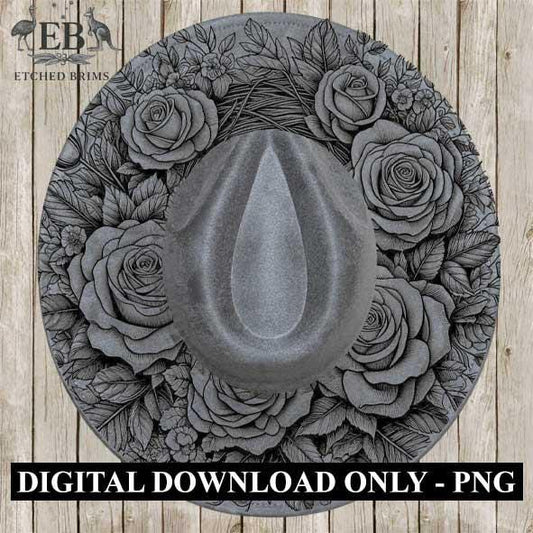 Roses Flowers Hat File, Laser Hat Burning Design, Digital Download PNG, Hat Burning Template, Hat Laser Engraving Design, Hat File EB44