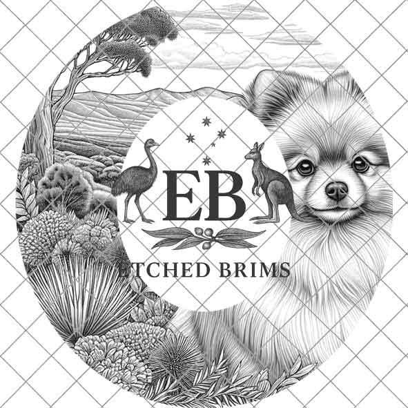 Hat Burning Design, Pomeranian Dog, Hat Engraving Template, PNG & PDF Files for Hat Burning. Wide Brim Hat Design, Digital Download EB391