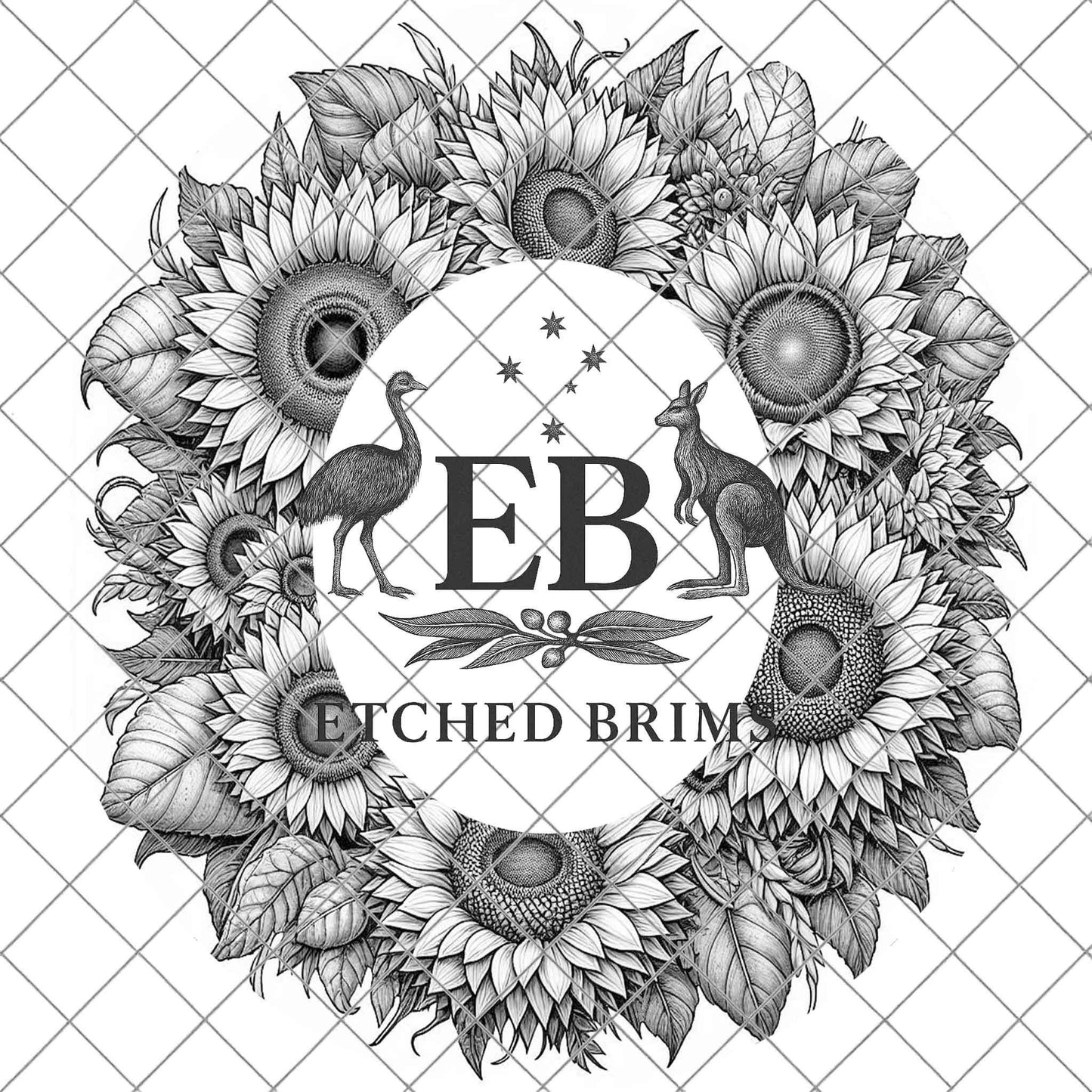 Sunflower Hat Burning Design, Laser Engraving Template for Wide Brim Fedora Hats, EB698