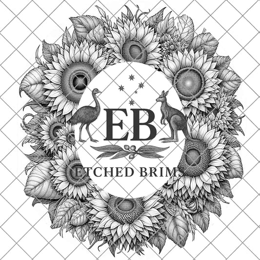 Sunflower Hat Burning Design, Laser Engraving Template for Wide Brim Fedora Hats, EB698
