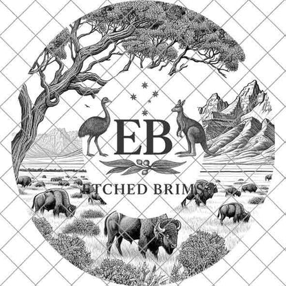 Buffalo Safari 3, Hat Burning Design, Digital Download PNG & PDF, Hat Burning Templates, Laser Engraving Design, Hat Burning Stencils, EB501
