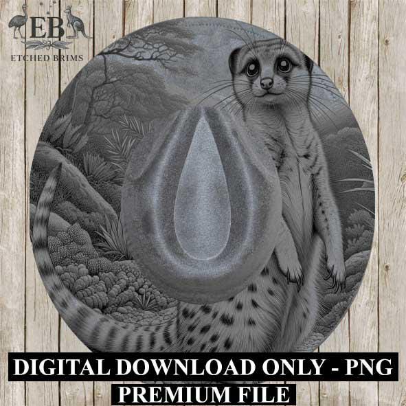 Meerkat 3, Wildlife Desert, Laser Hat Burning Design, Digital Download PNG, Hat Burning Template, Hat Laser Engraving Design, Hat File EB362