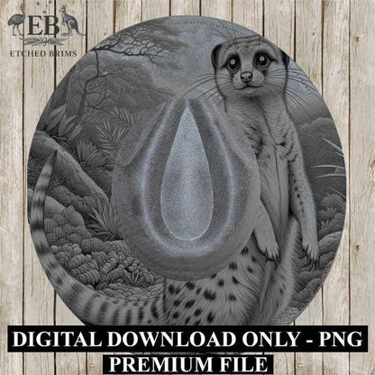 Meerkat 3, Wildlife Desert, Laser Hat Burning Design, Digital Download PNG, Hat Burning Template, Hat Laser Engraving Design, Hat File EB362