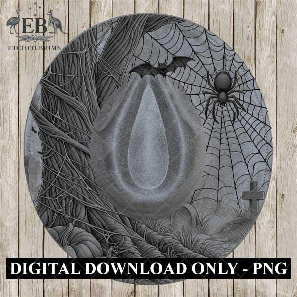 Halloween Hat Template, Spider Web Hat Burning Design, Spooky Season, PNG, Hat Burning Stencil, Hat Burning Design, Engraving Pattern, EB458