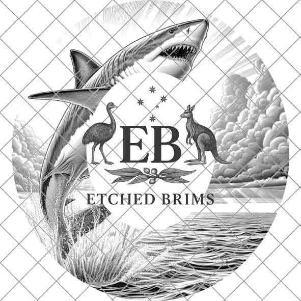 Shark Fish 3 Hat File, Hat Burning Design, Digital Download PNG, Hat Burning Template, Hat Laser Engraving Design, Ocean, Hat File EB445